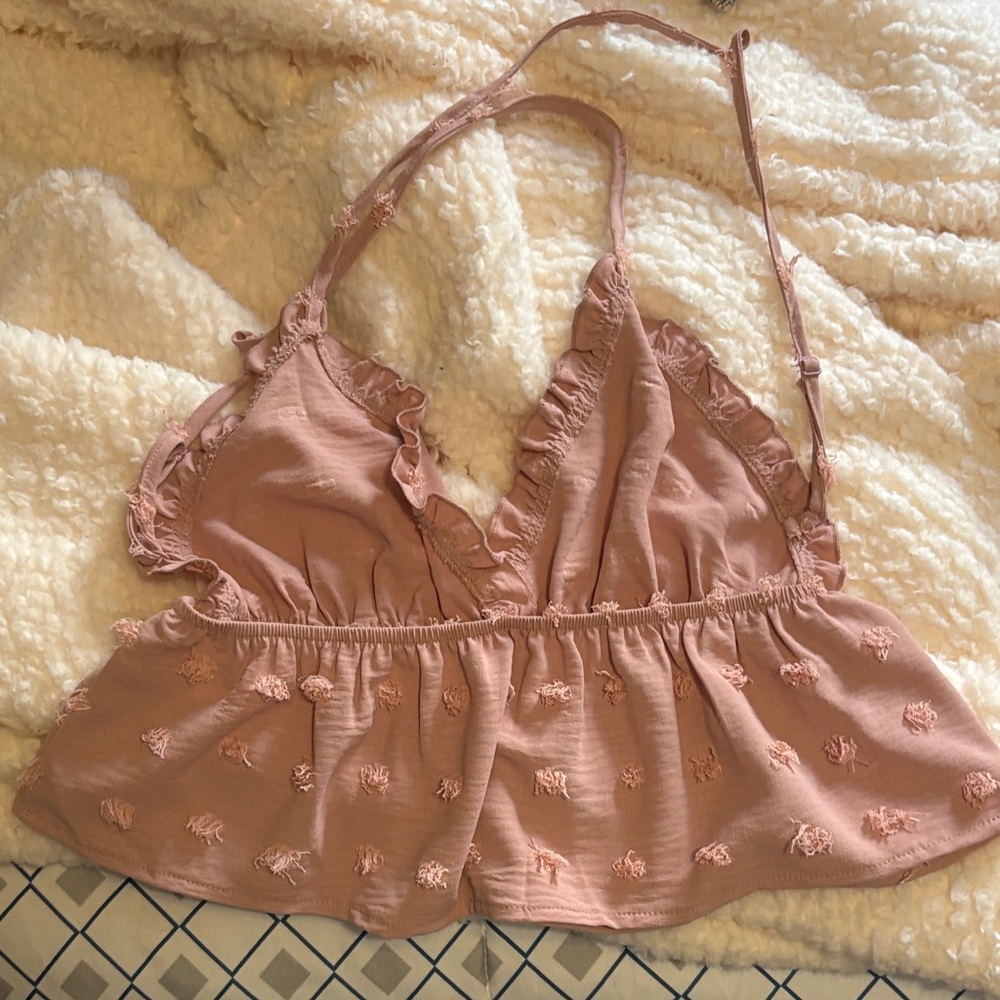 Pink Ruffled Sleeveless Top - Picture 2 of 2